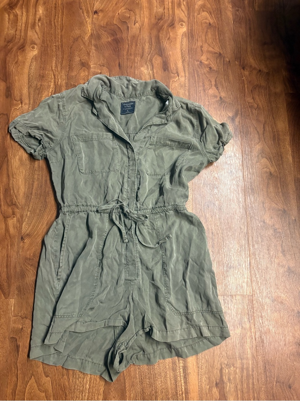 Abercrombie & Fitch Olive Green Cargo Utility Romper - Medium